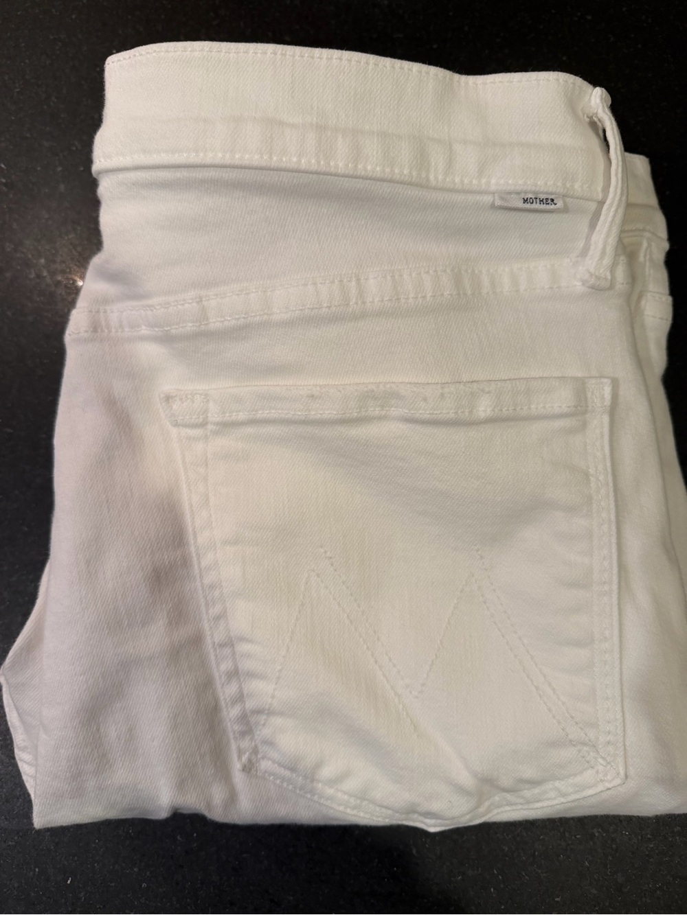 Mother Mid Rise Dazzler Ankle White Denim Jeans